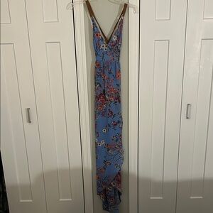 Wayf Blue Floral Maxi Dress